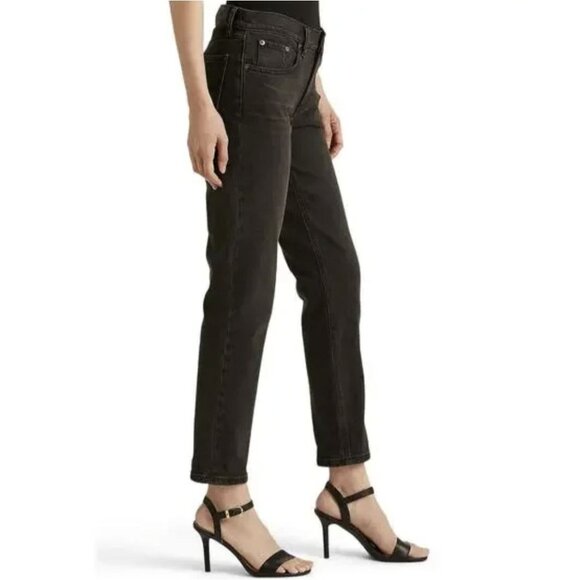 Lauren Ralph Lauren Relaxed Tapered Ankle Jeans Empire Black Wash NWT - Picture 4 of 13